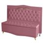 Imagem de Kit Cabeceira de Cama Box e Calçadeira Baú Madri Casal 140 cm Suede Rosa Bebê Ec Móveis