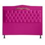 Imagem de Kit Cabeceira de Cama Box e Calçadeira Baú Madri Casal 140 cm Suede Rosa Pink Eli Móveis e Decoração