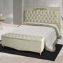 Imagem de Kit Cabeceira de Cama Box e Calçadeira Baú Madri  Queen 160 cm Suede Porcelana Eli Móveis e Decoração