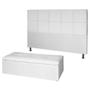 Imagem de Kit Cabeceira de Cama Box Queen com Recamier Carol 160 cm material sintético Branco - Móveis Mafer