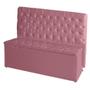 Imagem de Kit Cabeceira De Cama e Calçadeira Baú Estrela King 195 cm Suede Capitonê Rosa Claro Casa Móveis e Decoração