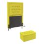 Imagem de Kit Cabeceira Decorativa para Cama Box Pegasus e Calçadeira Sagitarius 90 para Cama de Solteiro Sued