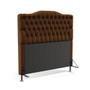 Imagem de Kit Cabeceira Decorativa Para Cama Box Pollux e Calçadeira Sagitarius 160 Para Cama Queen Sued Marrom Aradecor