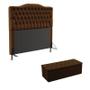 Imagem de Kit Cabeceira Decorativa Para Cama Box Pollux e Calçadeira Sagitarius 160 Para Cama Queen Sued Marrom Aradecor