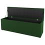 Imagem de Kit Cabeceira e Baú Cama Box Casal Grace 140cm Suede Verde - Abmaza