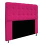 Imagem de Kit Cabeceira e Calçadeira Baú Estofada Mel 160 cm Queen Size Com Capitonê Suede Pink - Doce Sonho Móveis