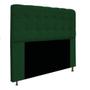 Imagem de Kit Cabeceira e Calçadeira Baú Estofada Mel 160 cm Queen Size Com Capitonê Suede Verde - ADJ Decor