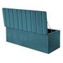 Imagem de Kit Cabeceira e Calçadeira Baú King 195cm Cancun Suede Azul Turquesa - D A DECOR