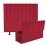 Imagem de Kit Cabeceira e Calçadeira Baú King 195cm Carla Suede Vermelho - D A DECOR