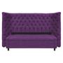 Imagem de Kit Cabeceira e Calçadeira Baú Queen Everest P02 160 cm para cama Box Suede Roxo - Amarena Móveis