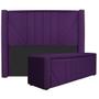 Imagem de Kit Cabeceira e Calçadeira Baú Queen Minsk P02 160 cm para cama Box Suede Roxo - Amarena Móveis