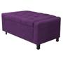 Imagem de Kit Cabeceira e Calçadeira Baú Solteiro Everest P02 90 cm para cama Box Suede Roxo - Amarena Móveis