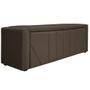 Imagem de Kit Cabeceira e Calçadeira Baú Solteiro Minsk P02 90 cm para cama Box Suede Marrom - Amarena Móveis