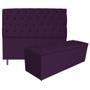 Imagem de Kit Cabeceira e Calçadeira Liverpool 140 cm Casal Suede Roxo - ADJ Decor