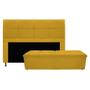 Imagem de Kit Cabeceira e Calçadeira Munique 195 cm King Size Suede Amarelo - ADJ Decor