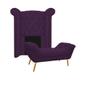 Imagem de Kit Cabeceira e Calçadeira Veneza 100 cm Solteiro Suede Roxo - ADJ Decor