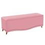 Imagem de Kit Cabeceira e Calçadeira Yasmim 195 cm King Size Suede Rosa Bebê - ADJ Decor