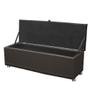 Imagem de Kit Cabeceira e Puff Bau Sapateira de Casal King Size 193 cm Estofado Katherine Marron Escuro Suede Anchar Interiores 