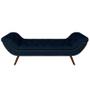 Imagem de Kit Cabeceira Estofada Box Casal Valencia e Recamier Veneza 140 cm Tca 948 - Veludo Azul