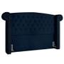 Imagem de Kit Cabeceira Estofada Box Casal Valencia e Recamier Veneza 140 cm Tca 948 - Veludo Azul