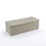 Imagem de Kit Cabeceira Estofada Decorativa Cama Box Bellatrix 140 Casal e Calçadeira Sagitarius  Bege Aradecor