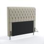Imagem de Kit Cabeceira Estofada Decorativa Cama Box Bellatrix 140 Casal e Calçadeira Sagitarius  Bege Aradecor