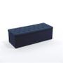 Imagem de Kit Cabeceira Estofada Decorativa Cama Box Bellatrix 160 Cama Queen e Calçadeira Sagitarius Sued Azul Marinho Aradecor