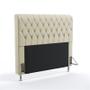 Imagem de Kit Cabeceira Estofada Decorativa Para Cama Box Bellatrix 140 Cama de Casal e Calçadeira Sagitarius Sued Bege Aradecor