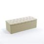 Imagem de Kit Cabeceira Estofada Decorativa Para Cama Box Bellatrix 140 Cama de Casal e Calçadeira Sagitarius Sued Bege Aradecor