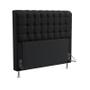 Imagem de Kit Cabeceira Estofada Decorativa Para Cama Box Dama 140 Para Cama de Casal e Calçadeira Sagitarius Sued Preto Aradecor