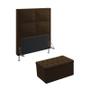 Imagem de Kit Cabeceira Estofada Decorativa Para Cama Box Maia 90 Para Cama Solteiro e Calçadeira Sagitarius Sued Marrom Aradecor