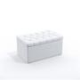 Imagem de Kit Cabeceira Estofada Decorativa Pollux e Calçadeira Sagitarius 90 Solteiro  Branco Aradecor