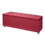 Imagem de Kit Cabeceira Estofada e Puff Baú Sapateira Para Cama Box De Casal King Size 193 cm Pan Dora Suede Vermelho Anchar Estofados 01