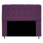 Imagem de Kit Cabeceira Estofada Mel Cama Box King 195 cm mais Calçadeira Baú Mel com Capitonê Suede Roxo para Quarto - AM Decor