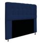 Imagem de Kit Cabeceira Estofada Mel Cama Box Queen 160 cm mais Calçadeira Baú Mel com Capitonê Suede Azul Marinho para Quarto - AM Decor