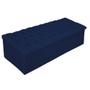 Imagem de Kit Cabeceira Estofada Mel Cama Box Queen 160 cm mais Calçadeira Baú Mel com Capitonê Suede Azul Marinho para Quarto - AM Decor