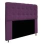 Imagem de Kit Cabeceira Estofada Mel Cama Box Queen 160 cm mais Calçadeira Baú Mel com Capitonê Suede Roxo para Quarto - AM Decor