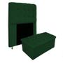 Imagem de Kit Cabeceira Estofada Mel Cama Box Solteiro 90 cm mais Calçadeira Baú Mel com Capitonê Suede Verde para Quarto - AM Decor