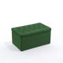 Imagem de Kit Cabeceira Estofada Para Cama Box Maia 90 Para Cama de Solteiro e Calçadeira Sagitarius Sued Verde Aradecor
