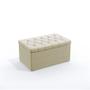 Imagem de Kit Cabeceira Estofada Para Cama Box Rana 90 Para Cama de Solteiro e Calçadeira Sagitarius Sued Bege Aradecor