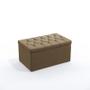 Imagem de Kit Cabeceira Estofada Para Cama Box Rana 90 Para Cama de Solteiro e Calçadeira Sagitarius Sued Capuccino Aradecor