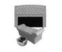 Imagem de Kit Cabeceira Geovana + Calçadeira Veneza Solteiro 100cm com Strass Suede