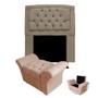Imagem de Kit Cabeceira Geovana + Calçadeira Veneza Solteiro 100cm Suede