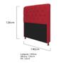 Imagem de Kit Cabeceira Lady e Recamier Ari 140 cm Casal Suede Vermelho - ADJ Decor