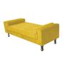 Imagem de Kit Cabeceira Lady e Recamier Félix 195 cm King Size Suede Amarelo - Doce Sonho Móveis