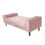 Imagem de Kit Cabeceira Lady e Recamier Félix 90 cm Solteiro Suede Rosê - Doce Sonho Móveis