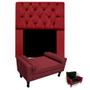 Imagem de Kit Cabeceira Mirage + Calçadeira Baú Felix Solteiro 120cm Suede - Ecotec Decor