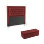 Imagem de Kit Cabeceira Pegasus 160 Modulada Estofada e Calçadeira Sagitarius A-020 Couro Artificial Vermelho Aradecor