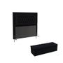 Imagem de Kit Cabeceira Pegasus 195 Para Cama Box King e Calçadeira Sagitarius N-024 Veludo Preto Aradecor