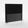 Imagem de Kit Cabeceira Pegasus 195 Para Cama Box King e Calçadeira Sagitarius N-024 Veludo Preto Aradecor